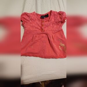 Baby Phat Dark Pink and Gold Flowy Shirt 12 Months Vintage